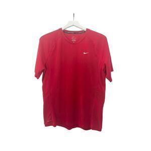 Nike Men's Nike Miler Dri-Fit Red Short Sleeve Active T-Shirt Size Large